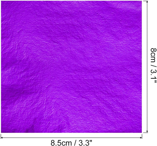 MECCANIXITY Gold Leaf Foil Sheet, Purple Leaf Papers, 3.3 Inch x 3.1 Inch for Art Decoration, Sculptures, Painting, Pack of 150 Pcs