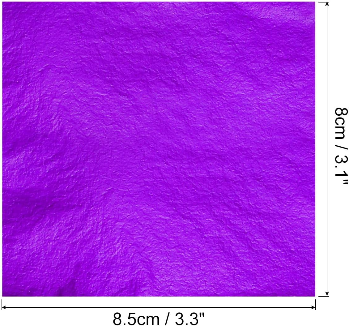 MECCANIXITY Gold Leaf Foil Sheet, Purple Leaf Papers, 3.3 Inch x 3.1 Inch for Art Decoration, Sculptures, Painting, Pack of 150 Pcs
