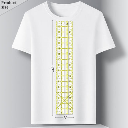 Quilting Rulers, Sewing Ruler, Acrylic Ruler for Sewing and Quilting,Cutting Ruler with Non-Slip Rings (3"x17",1.5"x17",3"x12",1.5"x10",1"x6") (Yellow)