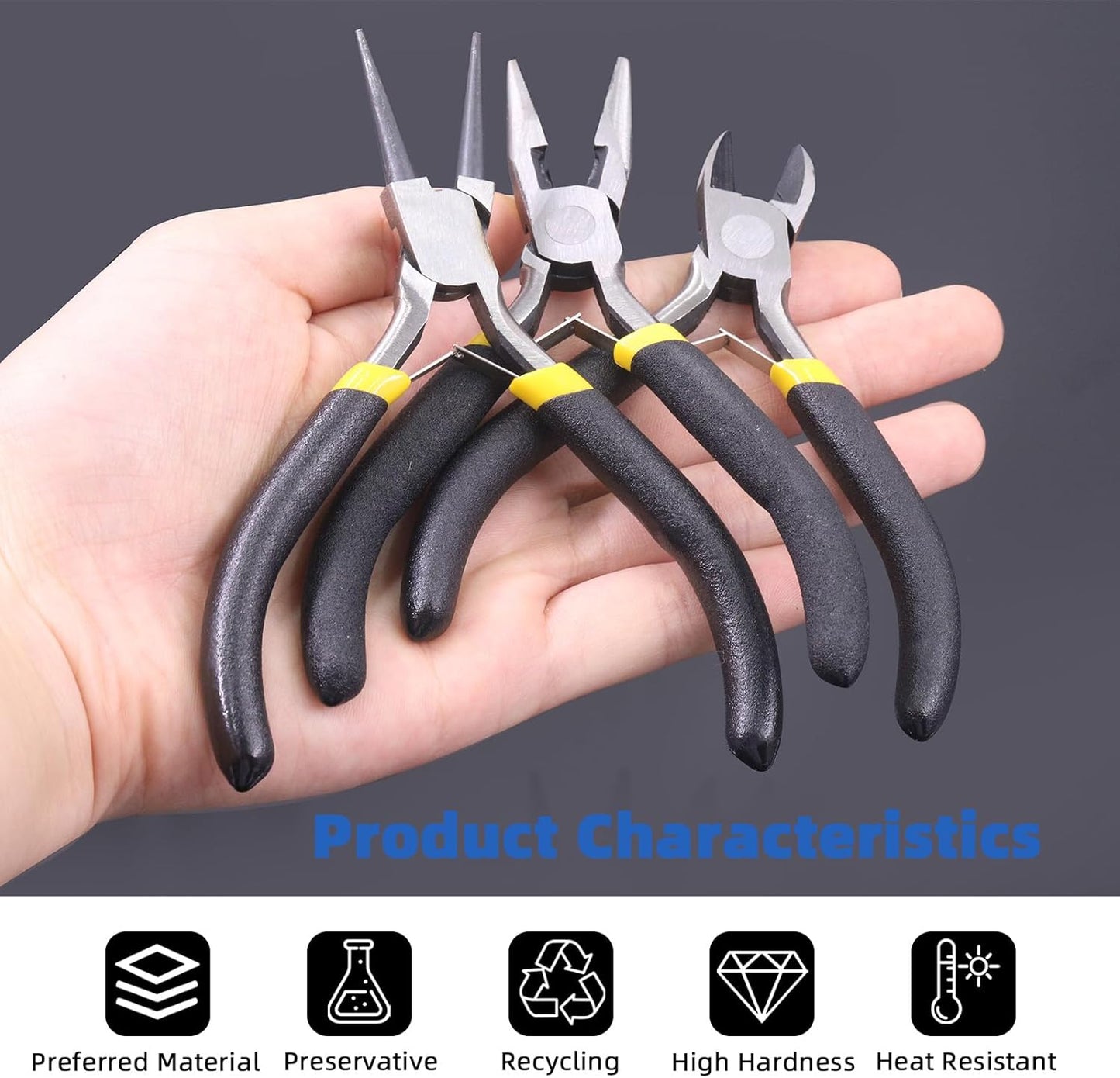 Glarks 8Pcs Jewelry Making Pliers Tools Kit includes Needle Nose Pliers, Wire Cutters, Wooden Awl, Tweezers, thimble ring, U-shape Scissors for Jewelry Making, Repair and Beading - Crafty Corner