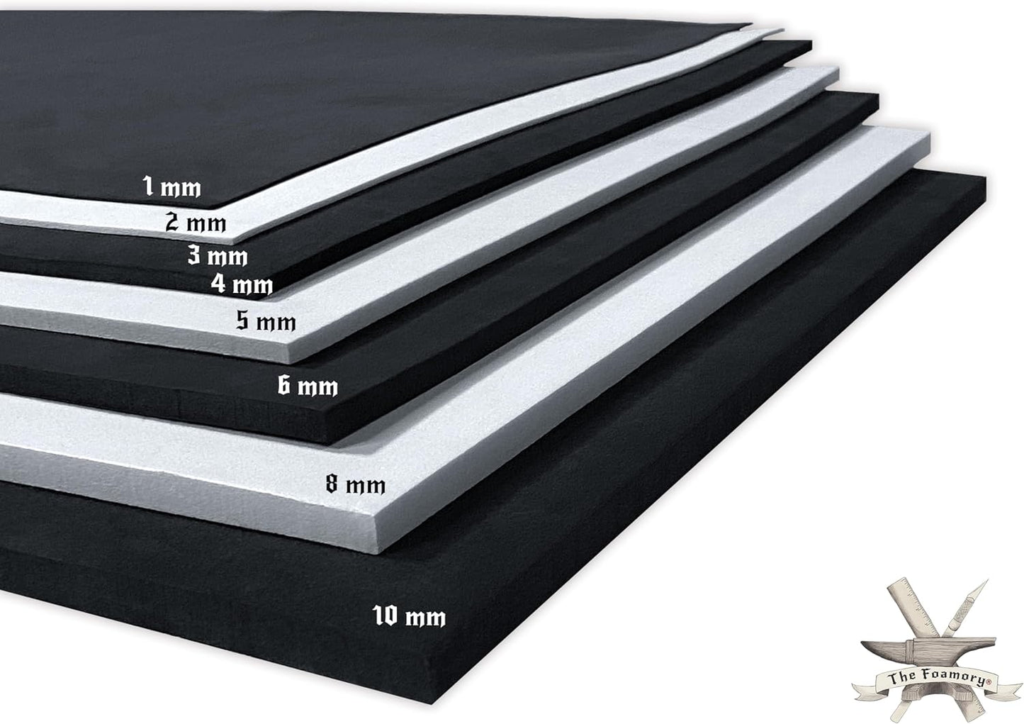 Shape Retention EVA Cosplay Foam 3mm (1mm-10mm) 14x39 inch Black or White High Density EVA Foam Sheets. Premium 85 kg/m3 Heat Shape Material for DIY Convention or Halloween Costumes by The Foamory - Crafty Corner