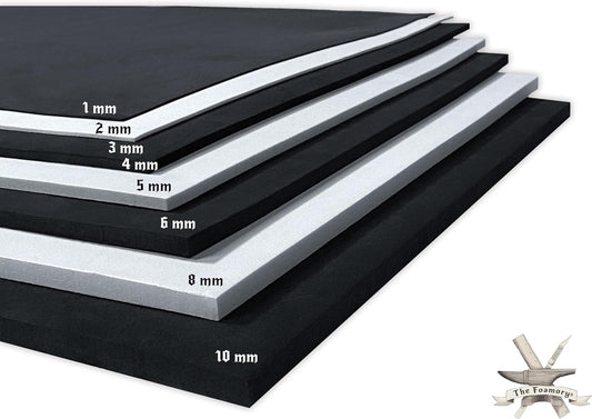 Shape Retention EVA Cosplay Foam 3mm (1mm-10mm) 14x39 inch Black or White High Density EVA Foam Sheets. Premium 85 kg/m3 Heat Shape Material for DIY Convention or Halloween Costumes by The Foamory - Crafty Corner