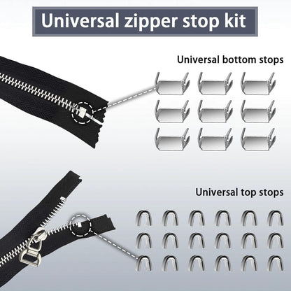 VICHERIA Zipper Repair Kit (45 Pcs), Universal Zippers for Sewing, Replacement Slider Pull Fix Kit for Jackets, Coat, Boot, Backpack, Purse (5#-B-9Pcs)