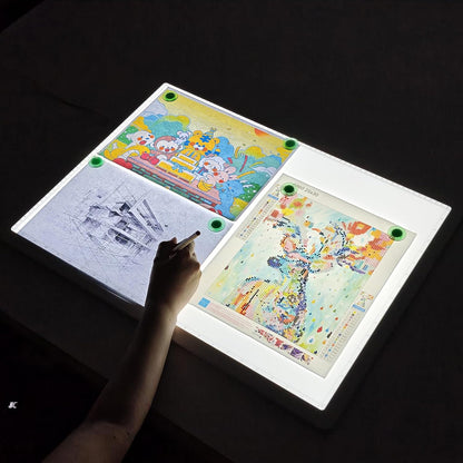 TOHETO A2 Light Pad 25.2''x18.4'', Large Magnetic LED Light Board for Diamond Painting, 3-Color Modes Light Box for Tracing, 6-Level & Stepless Dimmerable Diamond Art Light Table for Drawing,Sketching