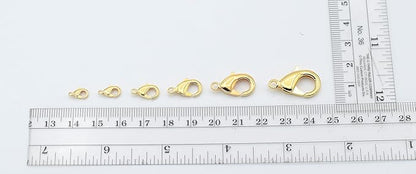 Gold Filled Alternative Findings 18K Lobster Clasps - Multi-Size Pack Secure and Elegant Jewelry Fasteners 6x10mm