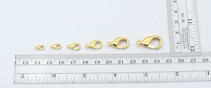 Gold Filled Alternative Findings 18K Lobster Clasps - Multi-Size Pack Secure and Elegant Jewelry Fasteners 6x10mm