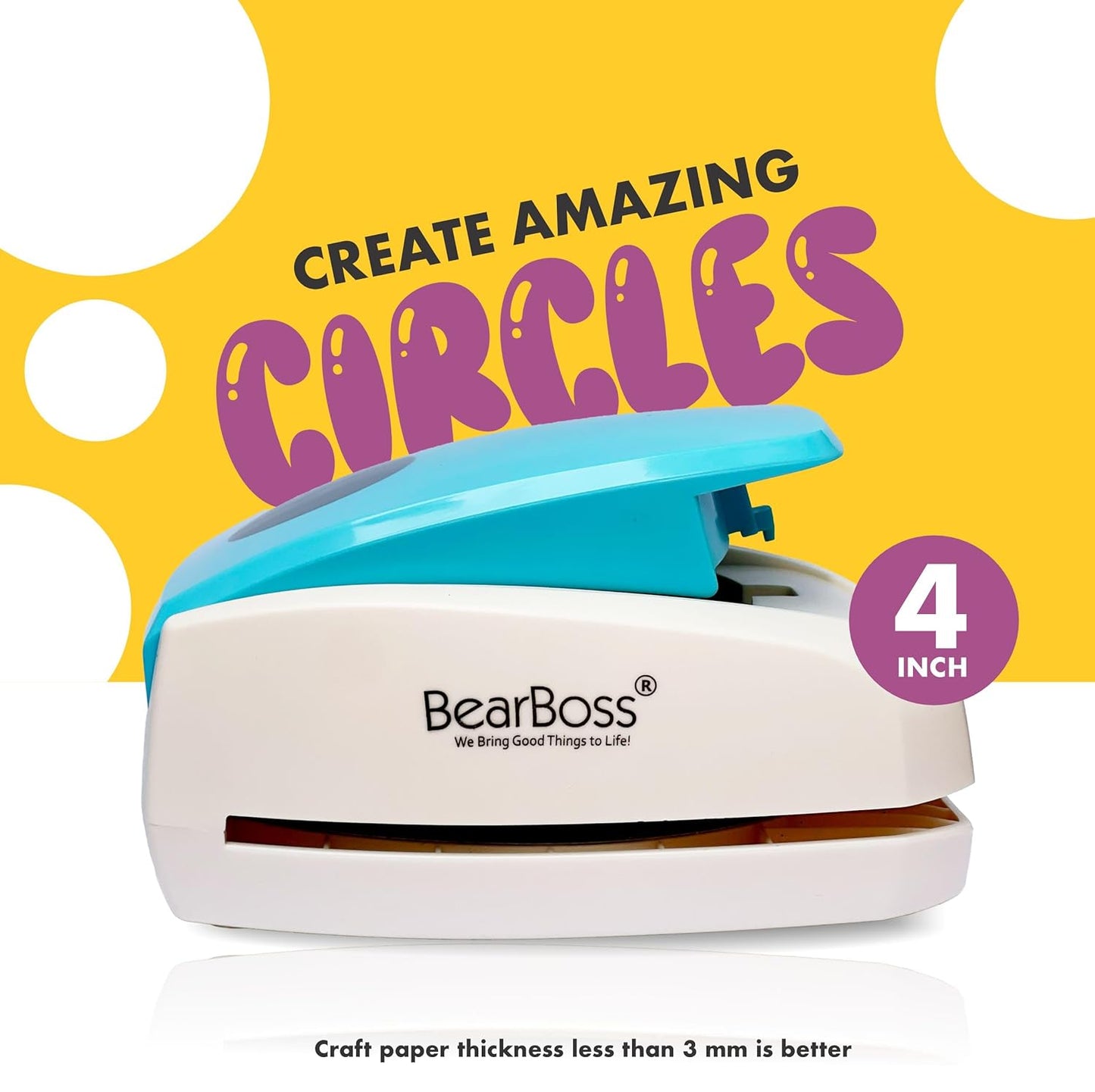 4 Inch Circle Punch, Hole Punch Shapes, Paper Punch Set for Scrapbooking Festival Paper Greeting Card DIY Albums Photos, 200 GSM Weight - Crafty Corner