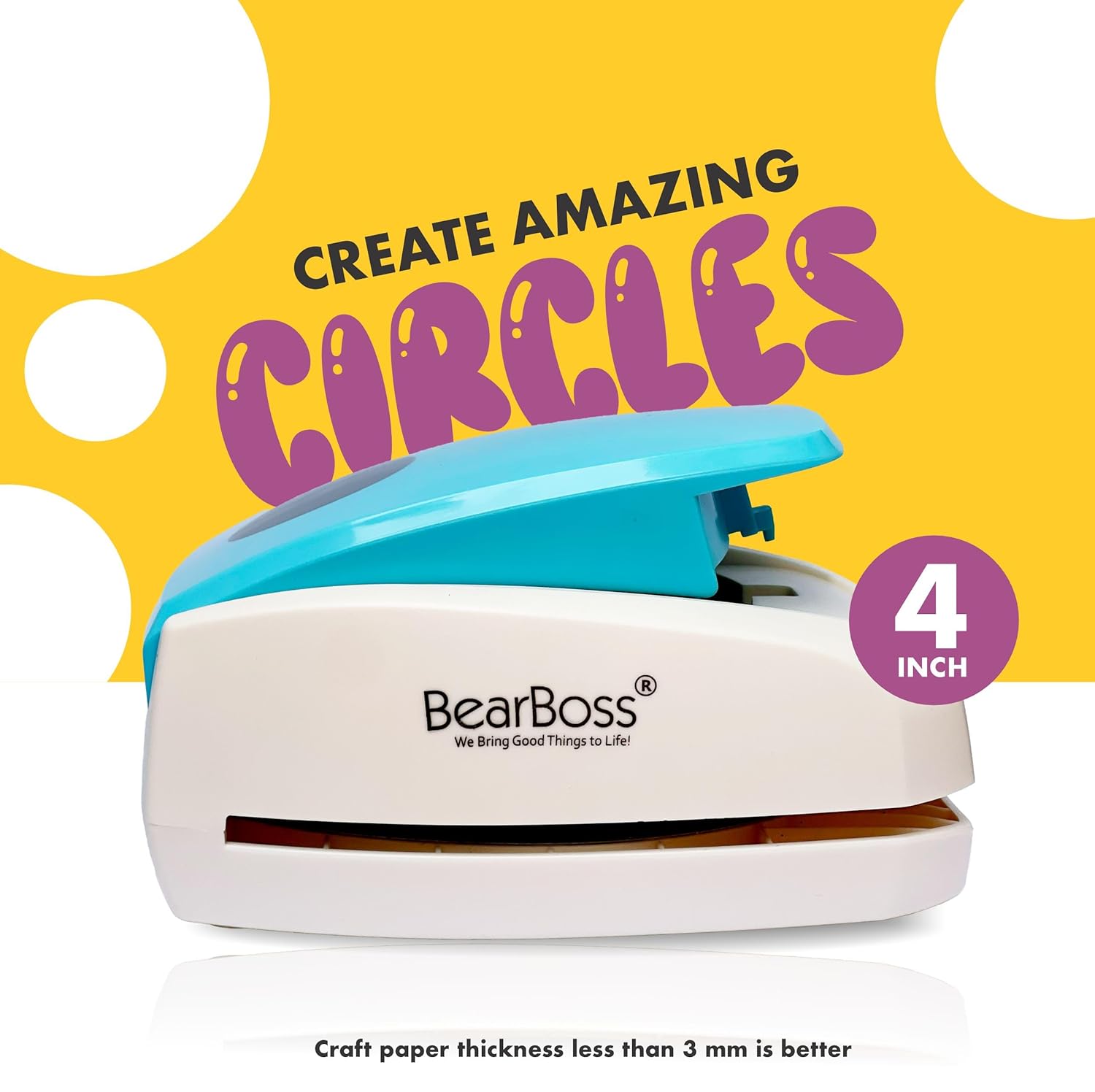 4 Inch Circle Punch, Hole Punch Shapes, Paper Punch Set for Scrapbooking Festival Paper Greeting Card DIY Albums Photos, 200 GSM Weight - Crafty Corner