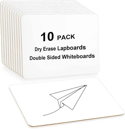 10 Pack Dry Erase Boards, Double-Sided Small White Board for Classroom Student, 9"x12" Portable Dry Erase Board Bulk, Mini Whiteboard for Teacher Classroom Supplies