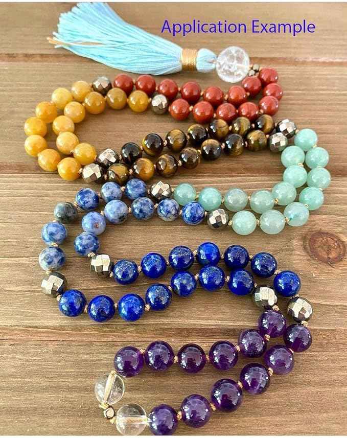 60pcs Adabele Natural Multiple Gemstone Amethyst Lapis Lazuli Sodalite Aventurine Tiger Eye Yellow Jade Red Jasper 6mm (0.24 inch) Round Chakra Stone Beads GF35pcs-6
