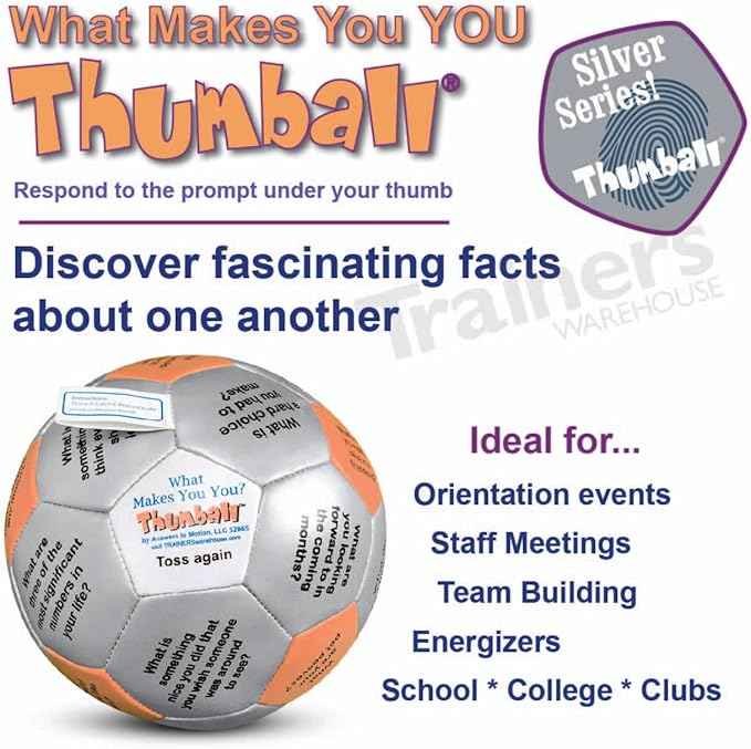 Trainers Warehouse 6" Thumball Collection, 32 Prompts for Conversation, Team Building, Relationship and Training