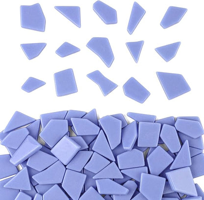 Youway Style Blue Glass Mosaic Tiles for Crafts Bulk,200g Broken Glass Pieces for DIY Spring Garden Mosaic Art Decor,Easter Decor