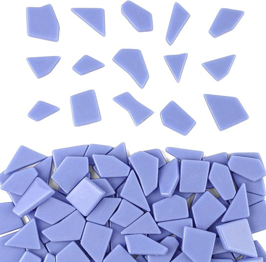 Youway Style Blue Glass Mosaic Tiles for Crafts Bulk,200g Broken Glass Pieces for DIY Spring Garden Mosaic Art Decor,Easter Decor