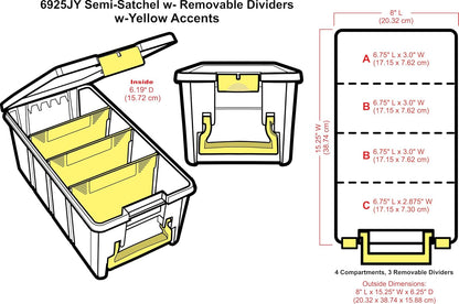 ArtBin 6925JY Semi Satchel with Yellow Accents Storage Container, Clear