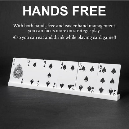 Playing Card Holders 13.4 Inches White Acrylic Solid Card Holder for Playing Card Games (4 pcs., White)