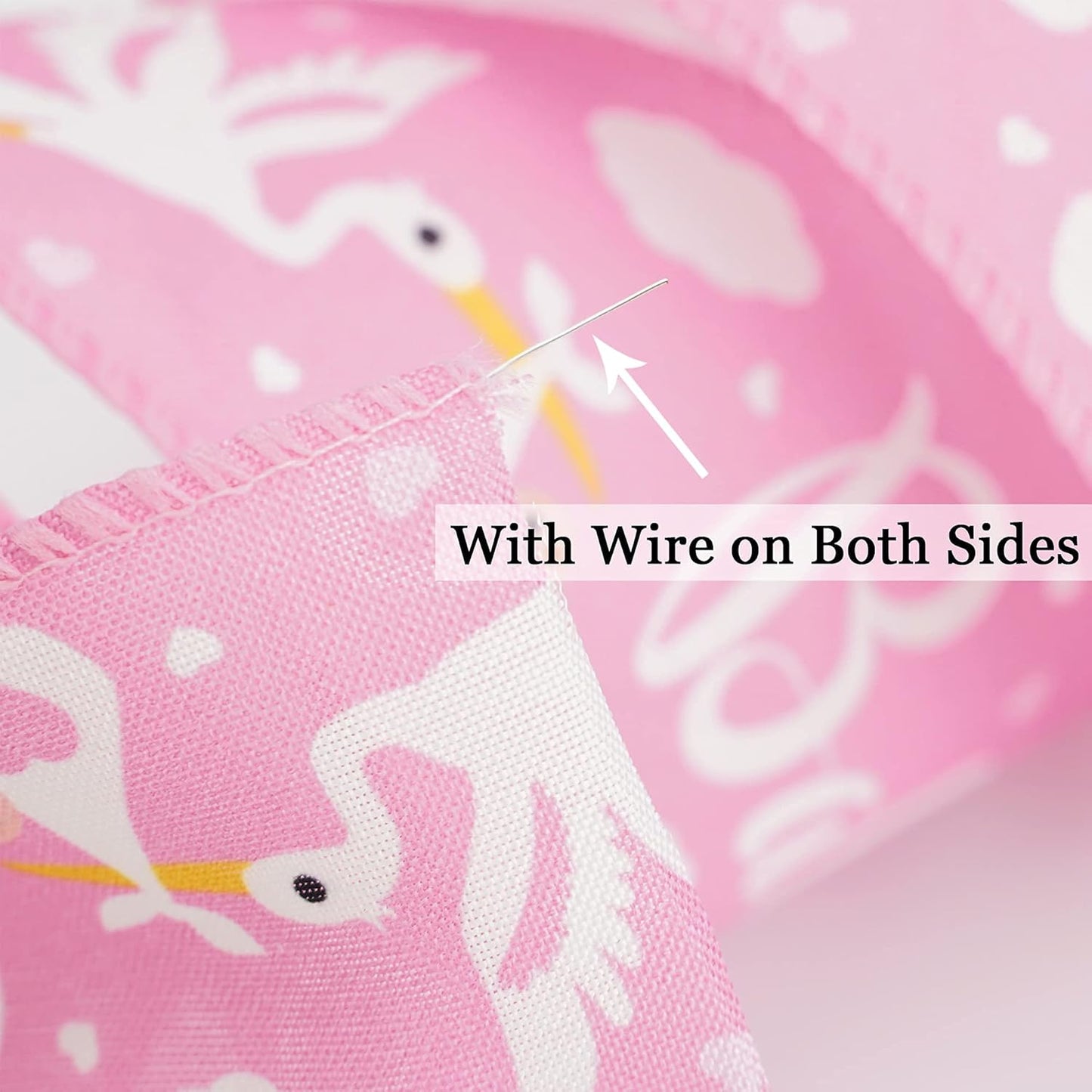 MEEDEE Pink Baby Ribbon for Baby Shower - 2.5 Inch Burlap Wired Ribbon for Diaper Cake, Welcome Home Baby Girl Shower Favors Gift Box Table Decor (10 Yards) - Crafty Corner