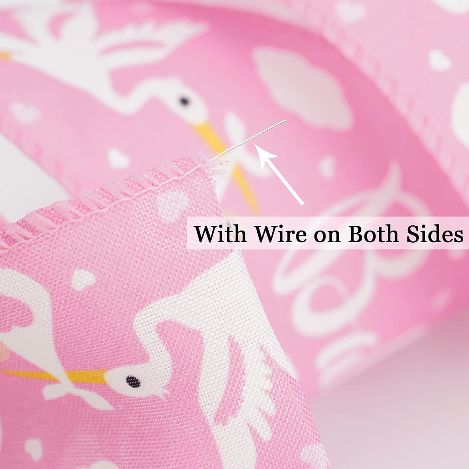 MEEDEE Pink Baby Ribbon for Baby Shower - 2.5 Inch Burlap Wired Ribbon for Diaper Cake, Welcome Home Baby Girl Shower Favors Gift Box Table Decor (10 Yards) - Crafty Corner