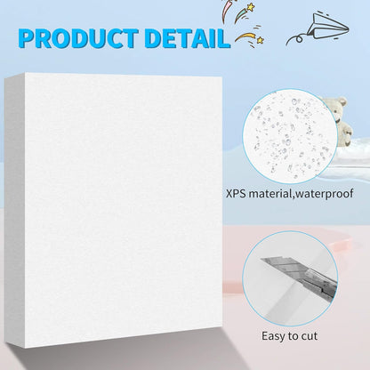 LuckyFoam White 4 Pack 15x12x2 inch Foam Sheets 2 Inch Thick Polystyrene Rectangles XPS Foam Board Craft for Insulating DIY Modeling Art Supplies - Crafty Corner