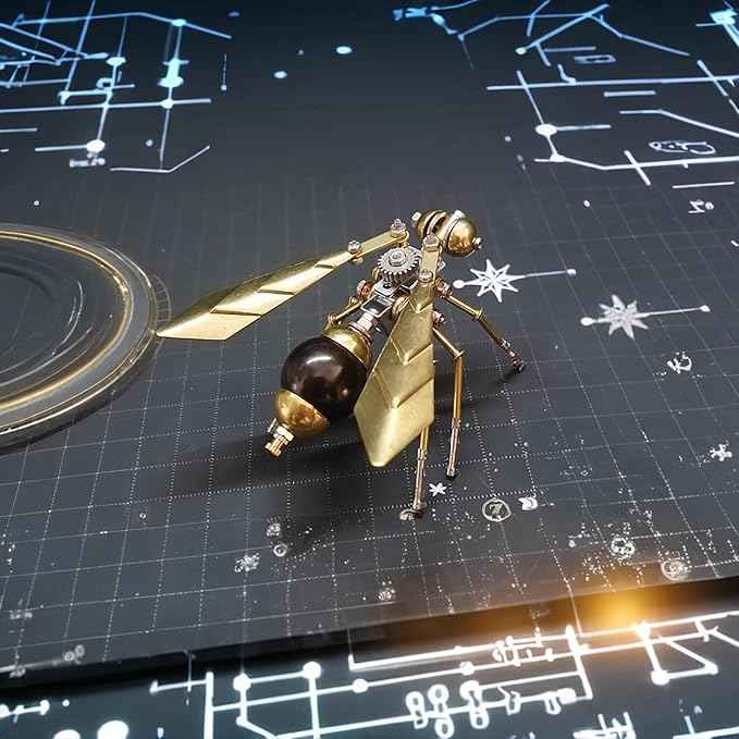 3D Metal Insect Hornet Model Kit, Steampunk Bug Mechanical 3D Puzzle Assembly,DIY Pprojects Metal Building Hobby Kits,Making Kit Arts and Crafts Cool for Birthday(Hornet)
