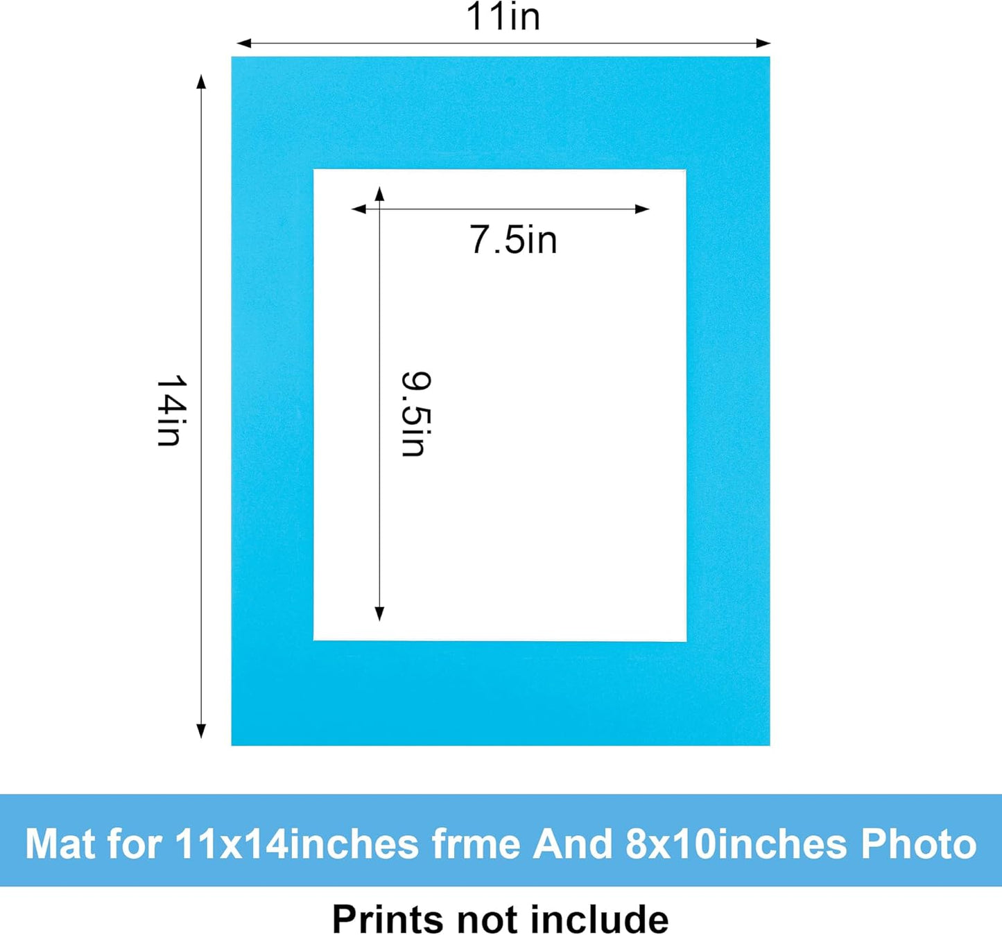 HOTUO 10 Pack 11x14 Mixed Colors Picture Mats, 4 Ply Thickness Frame Mattes for 8x10 Photo, Photo Mat with Core Bevel Cut, for Frames/Artwork/Print/Pictur(with V-Groove)