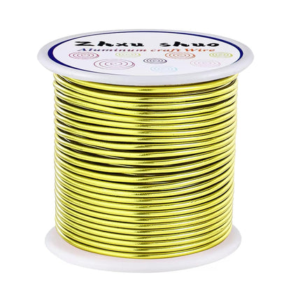 12 Gauge(2mm) Aluminum Wire 35 Yards Anodized Metal Wire for Bonsai Armature Crafting Sculpting Jewelry Craft Making Beading Floral (Yellow, 12 Gauge)
