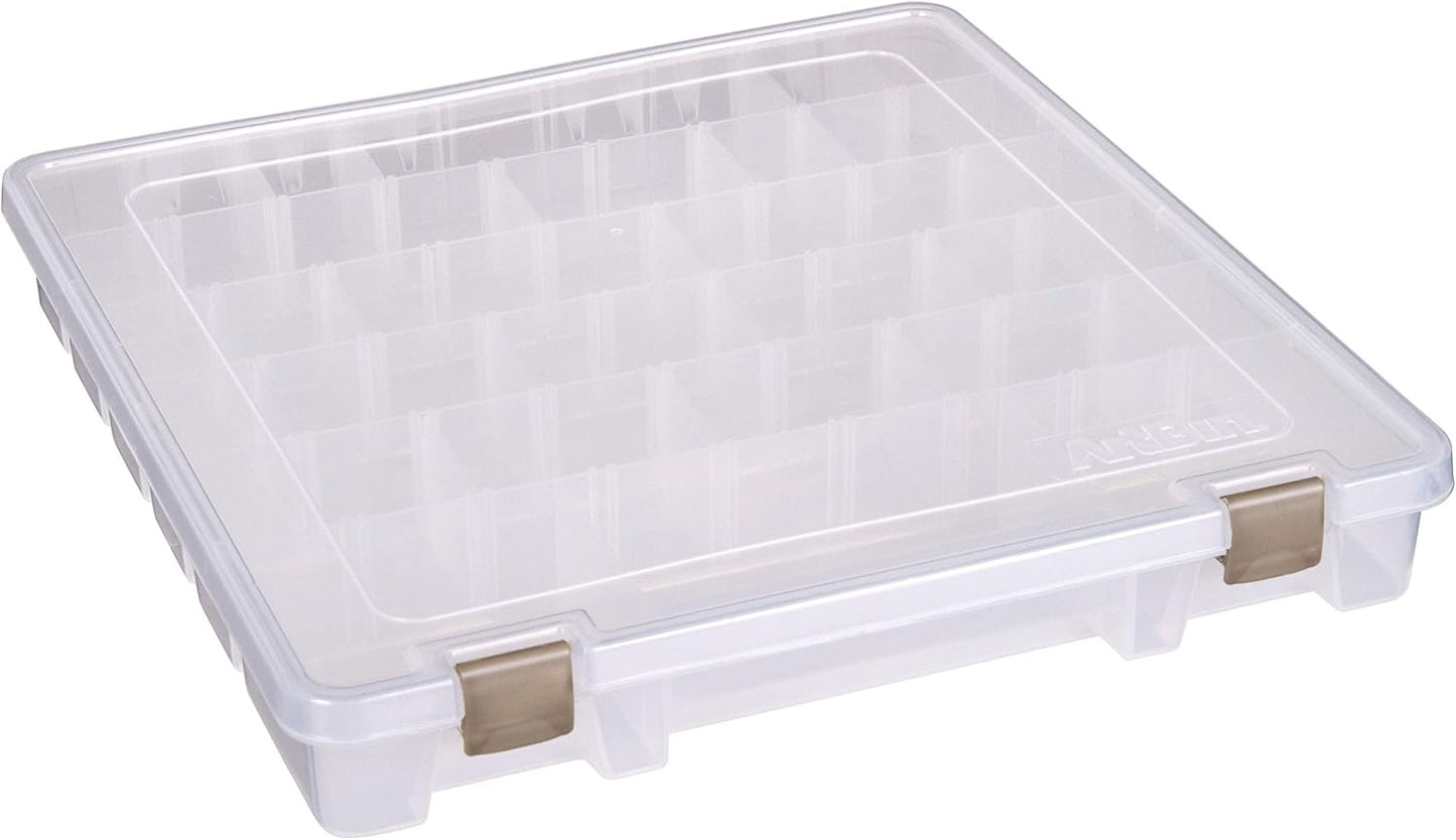 ArtBin 9101AB Super Satchel Slim with Removable Dividers, Art & Craft Organizer, [1] Plastic Storage Case, Clear, Divided Compartments