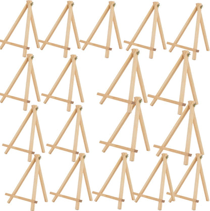9.4" Tall Natural Pine Wood Tripod Easel Photo Painting Display Portable Tripod Holder Stand& Adjustable Wooden Tripod Tabletop Holder Stand for Canvas