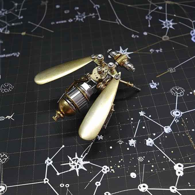 3D Steampunk Metal Fruit Fly Model Kit – DIY Mechanical Brass Insect Puzzle for Adults, Retro Collectible Assembly Craft, Unique Home Office Decoration Gift (Fruit Fly)
