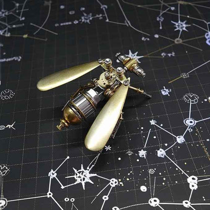 3D Steampunk Metal Fruit Fly Model Kit – DIY Mechanical Brass Insect Puzzle for Adults, Retro Collectible Assembly Craft, Unique Home Office Decoration Gift (Fruit Fly)