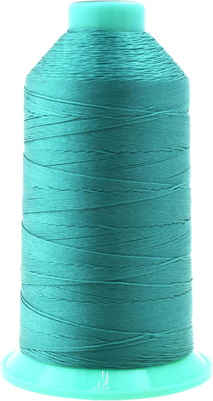 Mandala Crafts Bonded Nylon Thread Turquoise Heavy Duty Sewing Threads - 1250 YDs Size 138 420D T135 Tex 135 Thread for Leather Jeans Weaving Outdoor Marine Upholstery Threads