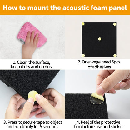 Focusound 300 Pack Yellow Point Double-Sided Adhesive Dots for Acoustic Soundproofing Foam Panels
