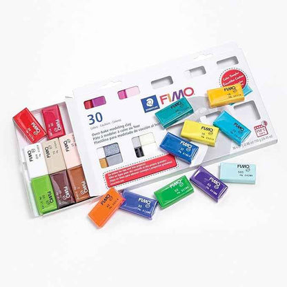 STAEDTLER 4 Pack - FIMO Soft Oven-Bake Polymer Modeling Clay (4 Sets of 30 pcs) Starter Kit for Scultpting, and Crafting for Beginners, Assorted Colors (0.88 oz Blocks), 120 Count