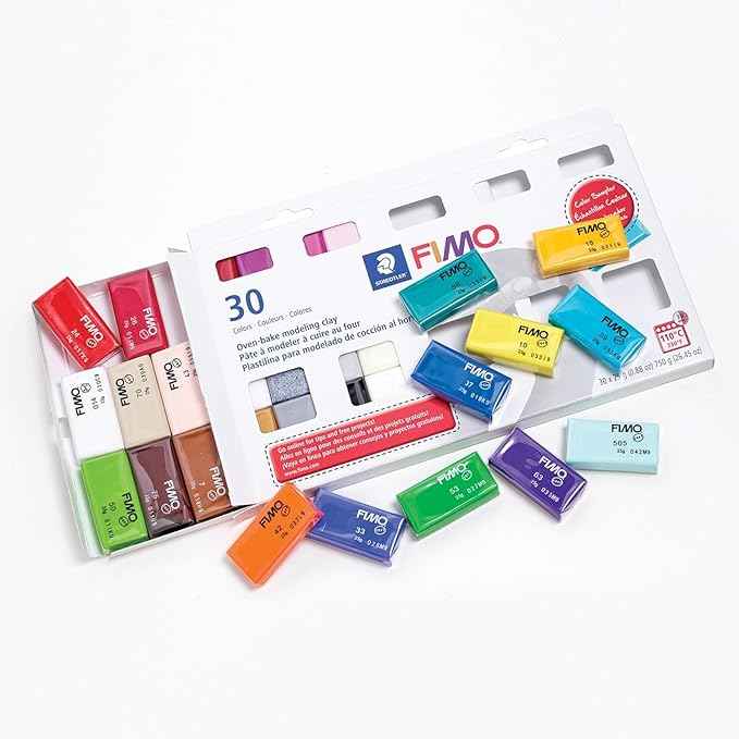 STAEDTLER 2 Pack - FIMO Soft Oven-Bake Polymer Modeling Clay (2 Sets of 30 pcs) Starter Kit for Scultpting, and Crafting for Beginners, Assorted Colors (0.88 oz Blocks), 60 Count