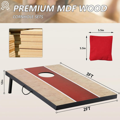 Cornhole Sets 4 x 2 ft / 3 x 2 ft with 8 Bean Bags Regulation Size, Corn Hole Games for Adults Outdoor Bean Bag Toss Game