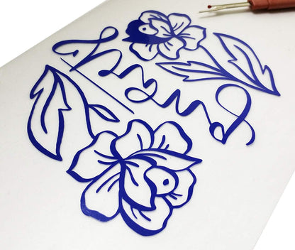 Guangyintong Heat Transfer Vinyl - HTV Rolls, 12" x 10ft Blue Iron on Vinyl for T-Shirts, Matte Surface, Easy to Cut & Weed