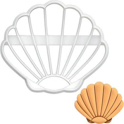 BAKERLOGY Scallop Shell Cookie Cutter - Bake Nautical Beach Treats - Detailed Biscuit Cutter Design for Baking and Crafts, ideal on fondant, dough, clay