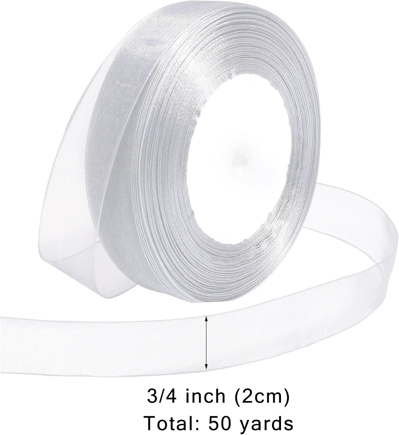 Ribbon for Gift Wrapping 3/4 inch Dusty Blue Sheer Organza Ribbon for Flower Bouquet Tulle Thin Chiffon Ribbons for Wedding Invitations Christmas Halloween Presents Decorations Crafts 50 Yards - Crafty Corner