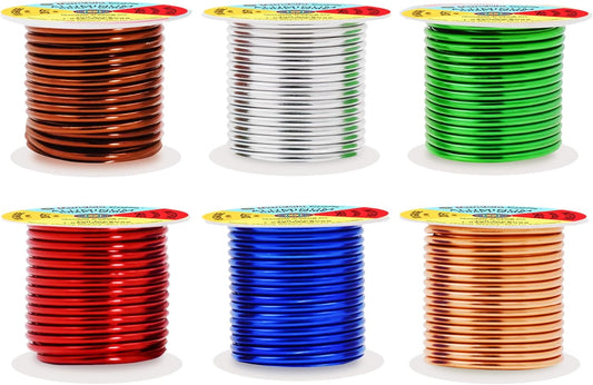 Mandala Crafts 10 Gauge Anodized Aluminum Craft Wire for Jewelry Making - 120 FT Colored Flexible Silver Copper True Blue Brown Red Kelly Green Wire - Bendable for Bonsai Armature Crafting Sculpting - Crafty Corner