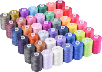 Simthread All Purpose Sewing Thread, 42 Spool Assorted 1000 Yards Polyester Threads for Sewing, Handy Polyester Sewing Threads for Sewing Machine - 42 Colors