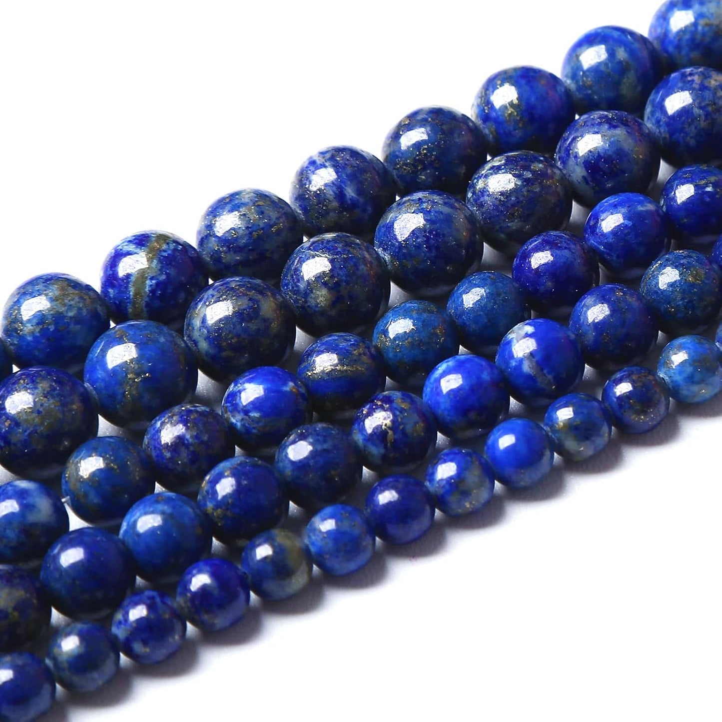 4mm 180PCS AAA+ Natural Lapis Lazuli Gemstone Beads Round Loose Stone Beads for Jewelry Making DIY Bracelets Necklace Earrings 32" 2 Strands