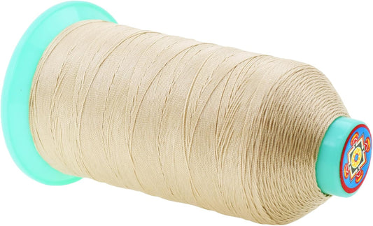 Mandala Crafts Bonded Nylon Thread Cream Heavy Duty Sewing Threads - 1250 YDs Size 138 420D T135 Tex 135 Thread for Leather Jeans Weaving Outdoor Marine Upholstery Threads
