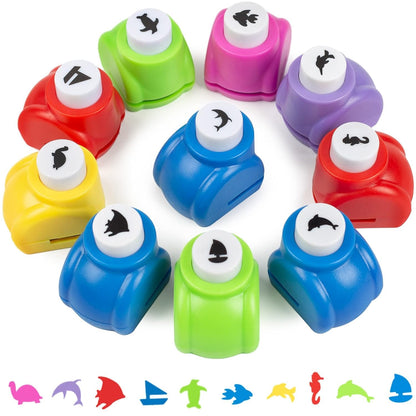 LOVEINUSA 10-Piece Sea Animal Shaped Craft Punch Set for DIY Crafting, Scrapbooking, Journaling, Greeting Cards, Photo Albums, Envelope Punch Board and Festival DIY Paper Projects - Crafty Corner
