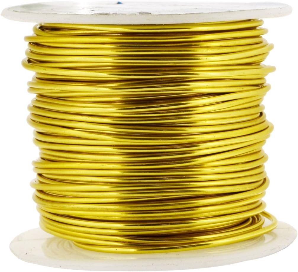 Mandala Crafts 16 Gauge Anodized Aluminum Craft Wire for Jewelry Making - 100 FT Colored Flexible Light Gold Tone Wire - Bendable for Bonsai Armature Crafting Sculpting - Crafty Corner