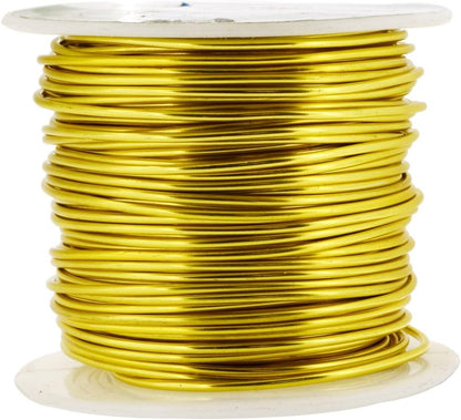 Mandala Crafts 16 Gauge Anodized Aluminum Craft Wire for Jewelry Making - 100 FT Colored Flexible Light Gold Tone Wire - Bendable for Bonsai Armature Crafting Sculpting - Crafty Corner
