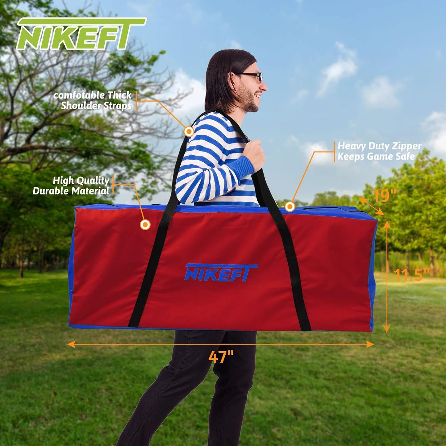 Oversized 4 in a Row Connect Game+Waterproof Carry Bag,Included-4 ft X 3.5 ft Tall,4-to-Score Jumbo with 44 Pieces Rings&Drink Holder,48” Super Size-Indoor&Outdoor Giant 4 Game for Kids&Adults