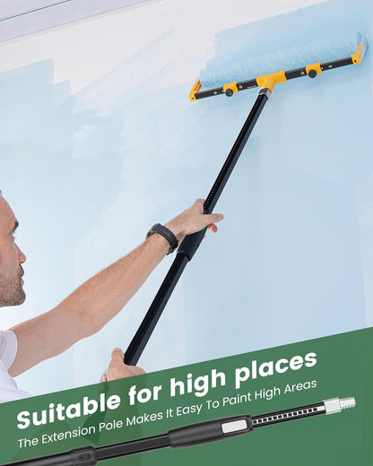 VOOMEY 2.3-4 ft (0.7-1.2m) Dual Extending 28 Point Adjustable Extension Pole for Paint Roller Frames | Heavy-Duty Telescopic Extension Pole | Multi-Purpose Tool for Dusting, Painting & Mores