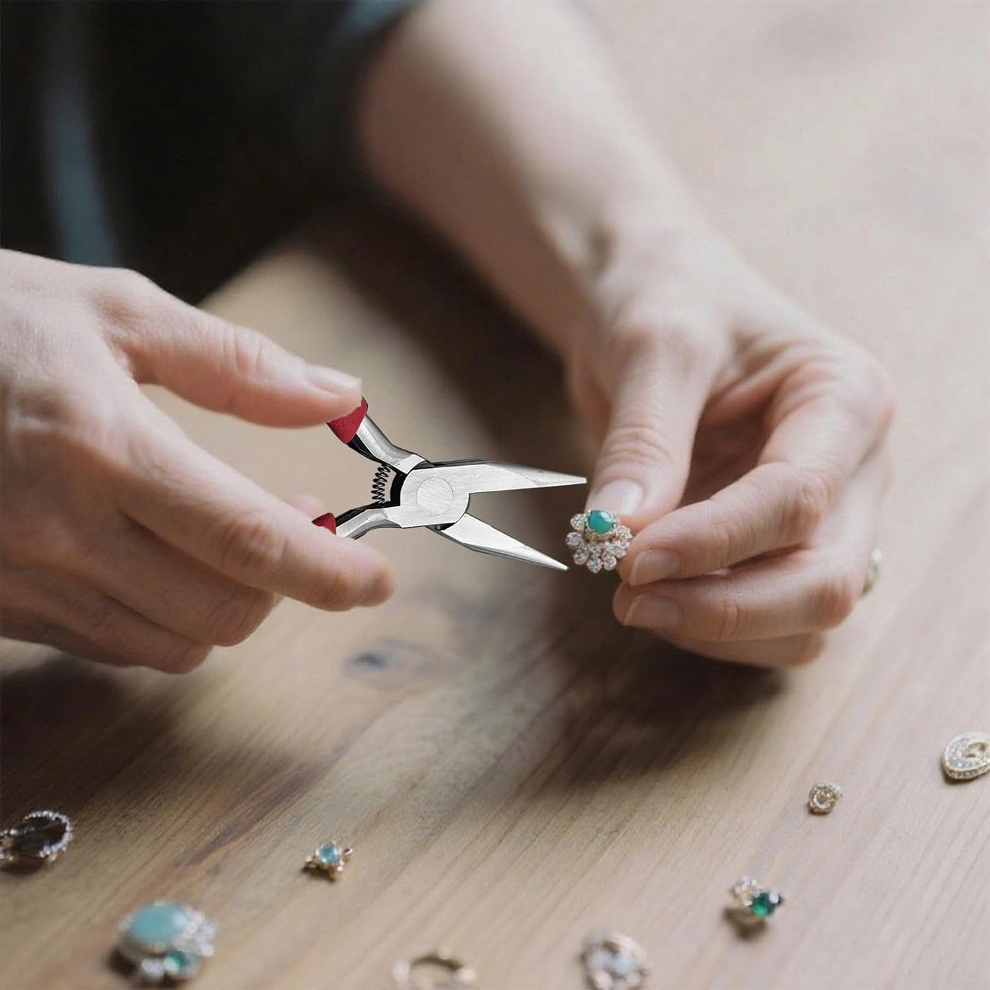 Jewelry Pliers, Spring Loaded Needle Nose Pliers for Object Grasping, Wire Bending and Repair - Crafty Corner