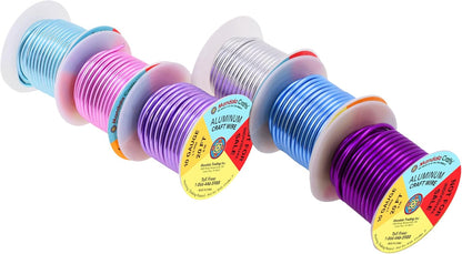 Mandala Crafts 10 Gauge Anodized Aluminum Craft Wire for Jewelry Making - 120 FT Colored Flexible Silver Lavender Purple Pink Ice Blue Turquoise Wire - Bendable for Bonsai Armature Crafting Sculpting - Crafty Corner