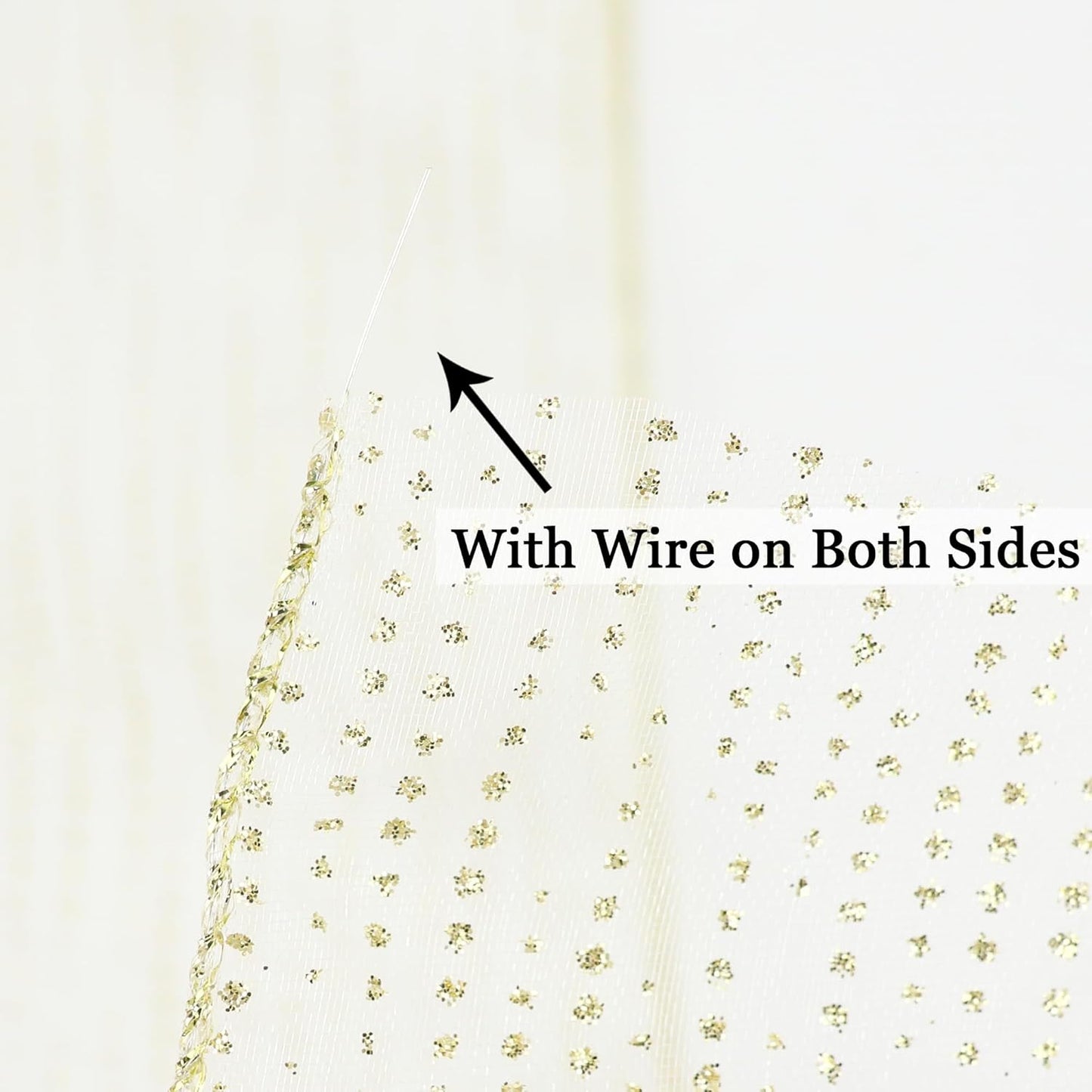 MEEDEE Glitter Gold Wired Ribbon 2.5 Inch Horizontal Stripes Polka Dot Christmas Ribbon Organza Sheer Glitter 25 Yards Gold for Christmas Tree, Wreath Bow Making - Crafty Corner