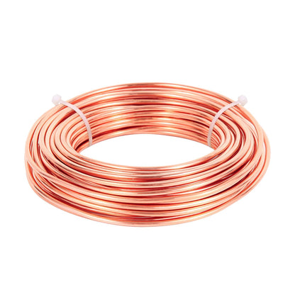 8 Gauge3.2 mm 6.5 feet 5 oz 99.9% Dead Soft Copper Wire for Electroculture Gardening, Jewelry Making, Beading, Science Projects, DIY Artwork, Pure Bare Copper Wire